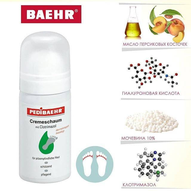 

PEDIBAEHR Крем пенка для ног с клотримазолом и 10% мочевиной 125 мл