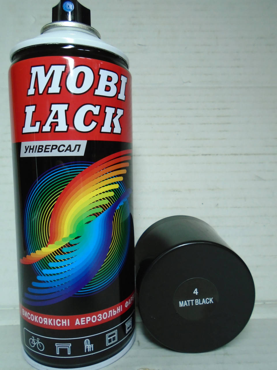 

Автомобильная матовая черная краска Mobi Lack 400мл, Черный