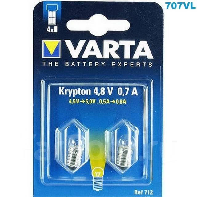 

Лампочка Varta 712 для фонаря, криптон, 4.8В, 0.7А
