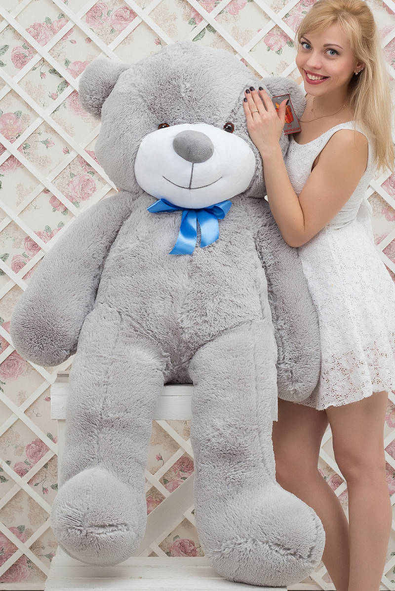 

Медведь большой плюшевый Серый 160 см