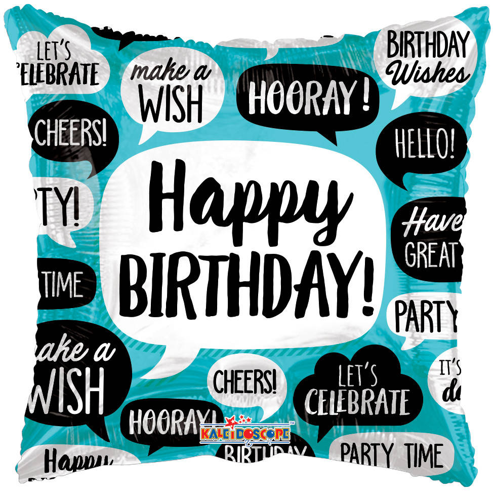 

К 18" Birthday Bubbles Foil Balloon. Фольгированный шар С Днем рождения, Разные цвета