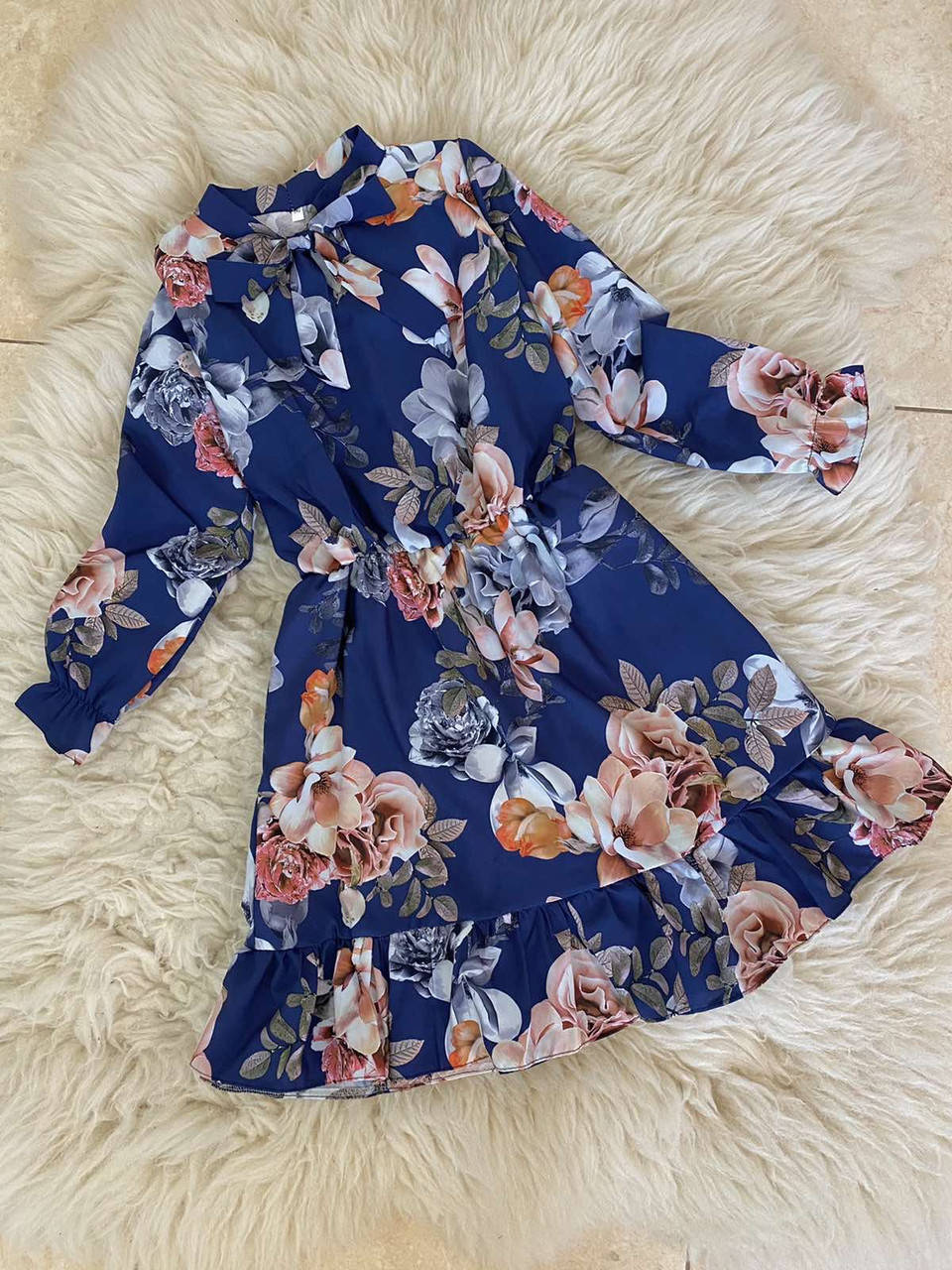 

Детское платье для девочки 140, 146, 152 см., Синий