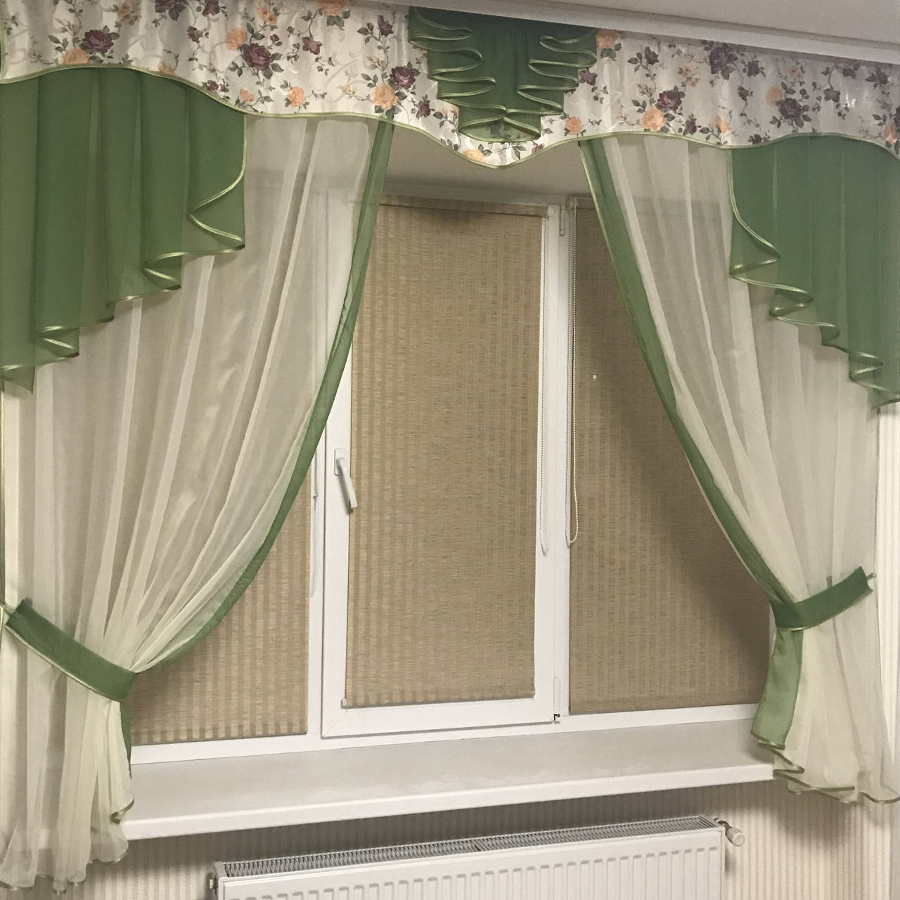 

Кухонная занавеска в стиле Прованс №314 Зелёный