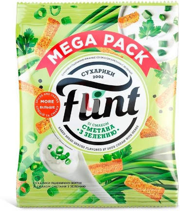 

Сухарики пшенично-ржаные со сметаной и зеленью Flint 110г