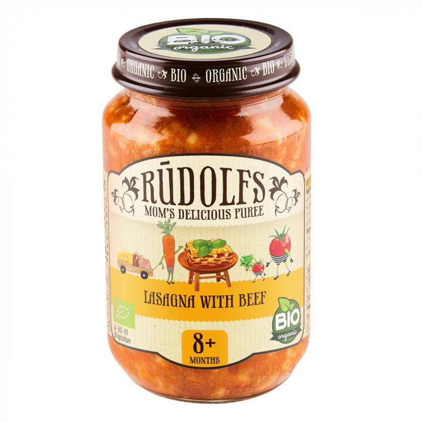 

Пюре Rudolfs Лазанья с телятиной органическое от 8 месяцев 190 гр