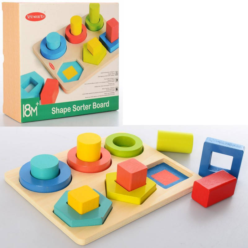 

Деревянная игрушка Пирамидка, головоломка Геометрия MD 2363