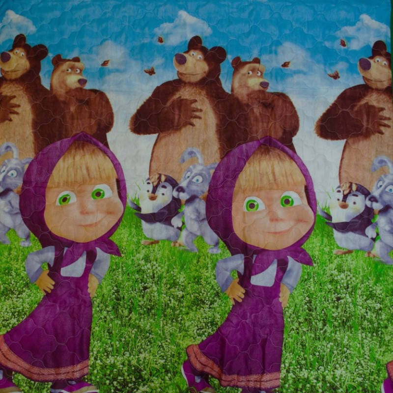 

Покрывало полуторное стеганое ТМ Вилюта Маша и Медведь 140х200см, Разные цвета