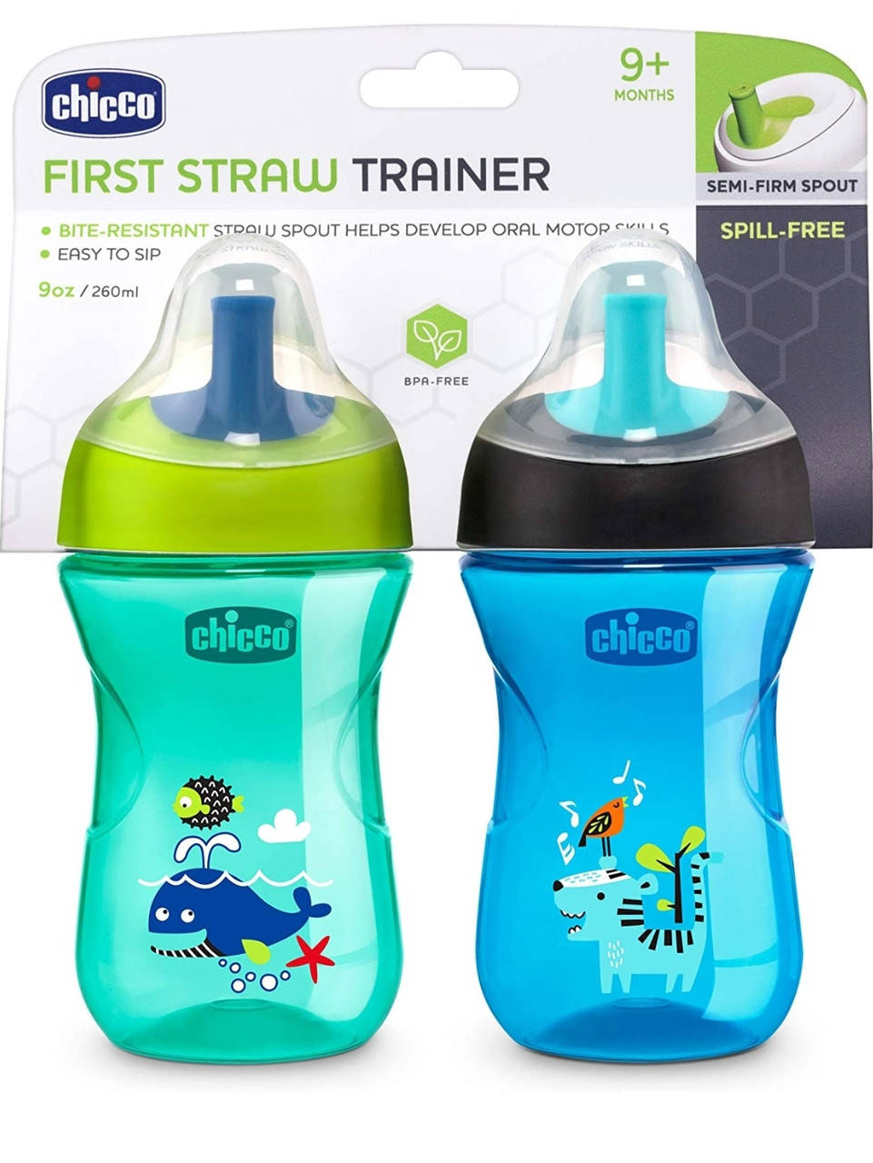 

Поилка бутылочка непроливайка Chicco Advanced Cup trainer синяя и зеленая 260 мл, Синий