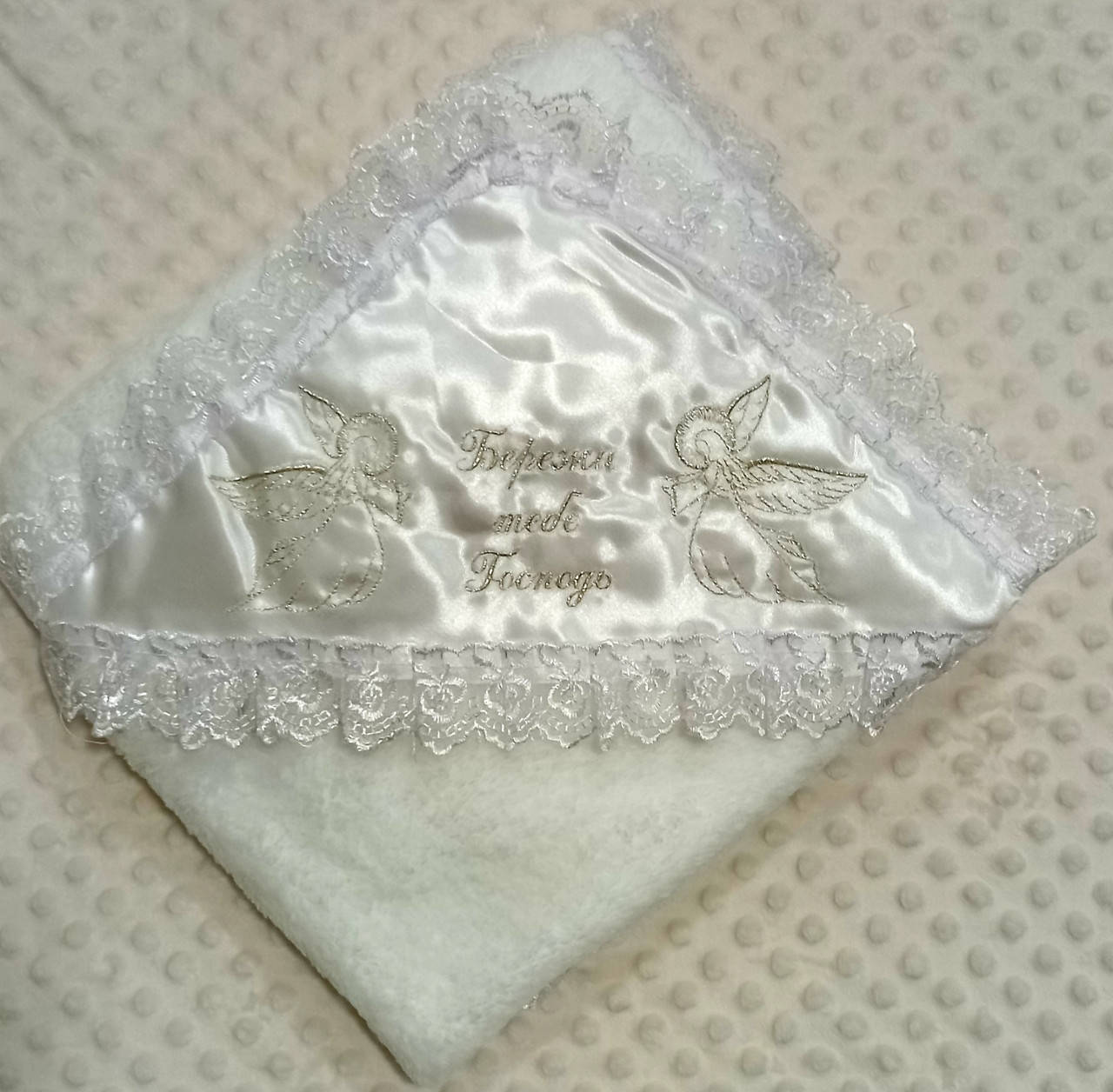 

Крыжма для крещения ребенка (белая, утепленная), Белый