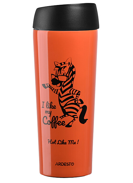 

Термочашка Ardesto Coffee time Zebra 450 мл Оранжевая (AR2645DTO), Оранжевый
