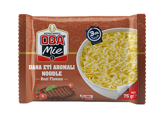 

Макароны быстрого приготовления Oba Mie с говядиной, 75 г, 40шт/ящ