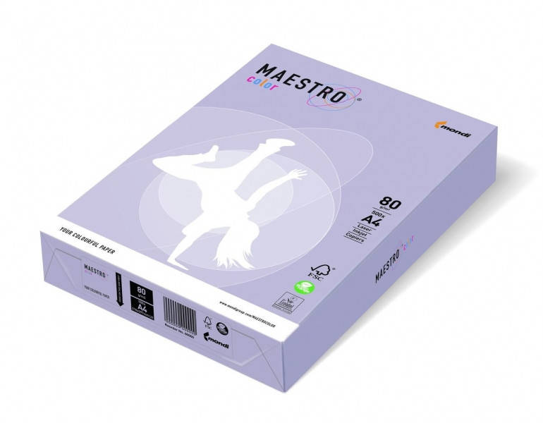 

Бумага цветная А4 80 г/м 500л Maestro Color Trend LA12 Lavender лиловый