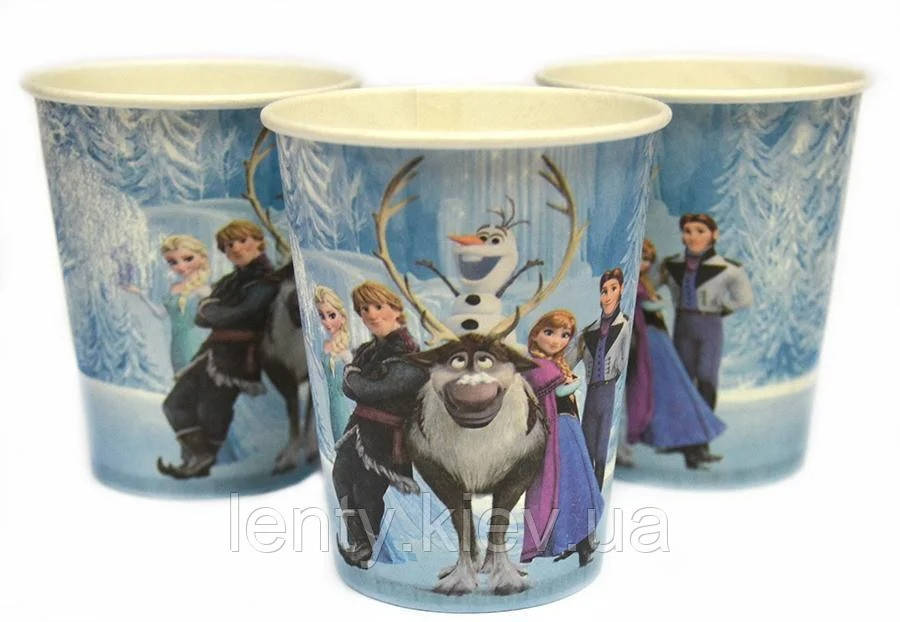 

Стаканчики бумажные Холодное сердце (10шт/уп. 180 мл.) одноразовые детские -, Голубой