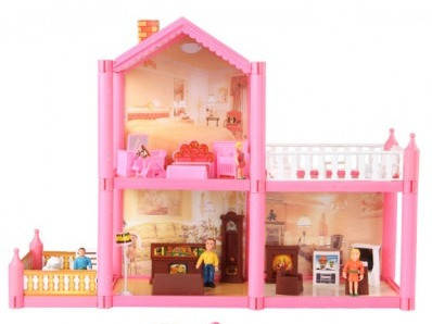 

Кукольный двухэтажный домик с мебелью и жителями Lovely House