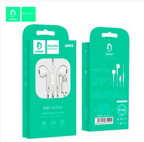 

Наушники DENMEN DR09 с разъемом Type C White, Белый