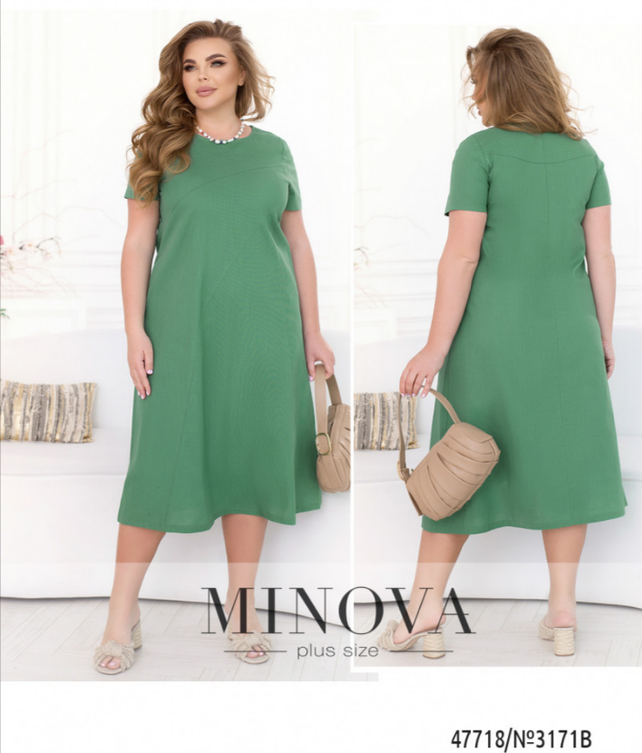 

Летнее льняное платье большого размера Украина Размеры: 48-52, 54-58