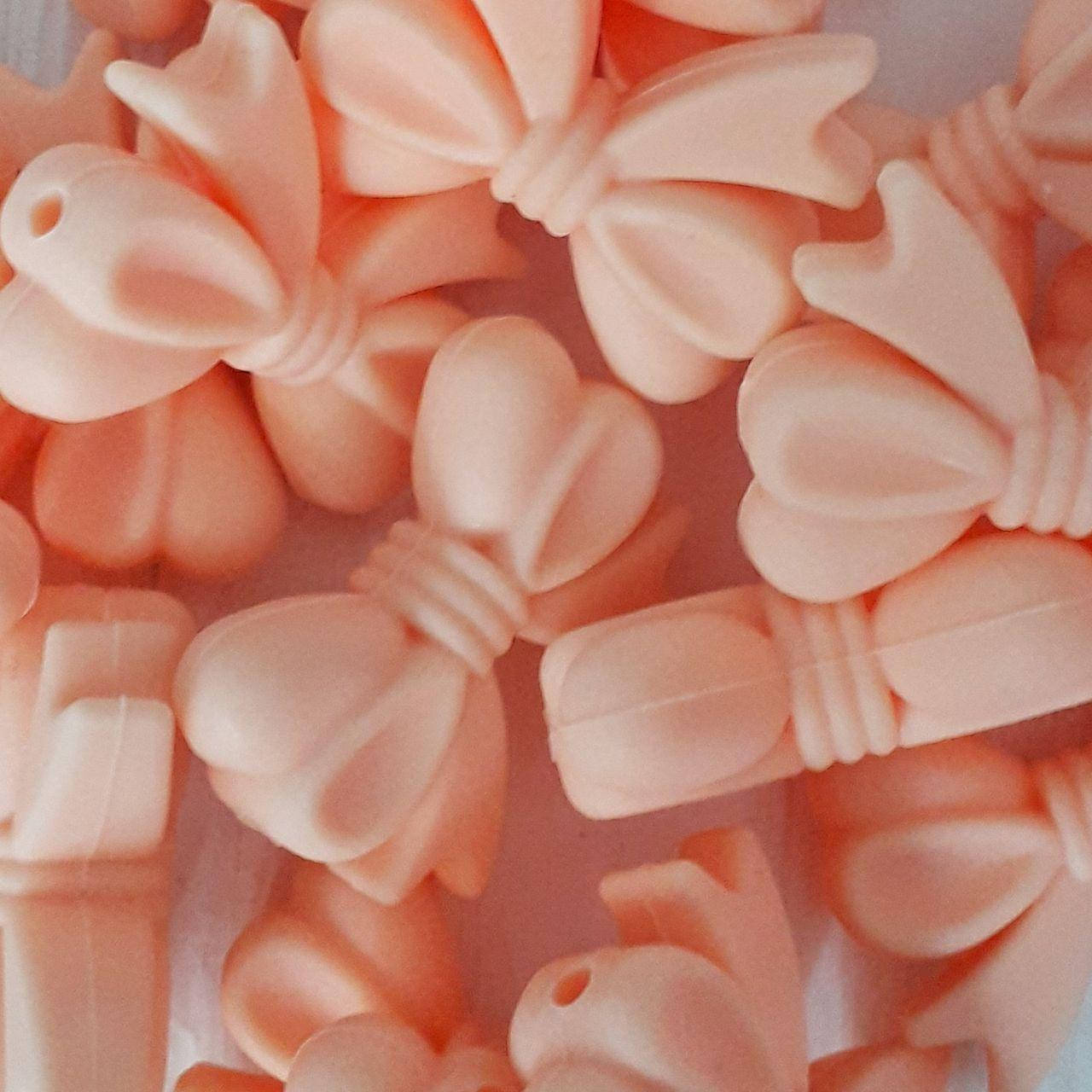 

Бантик бусина силиконовая Персиковый светлый