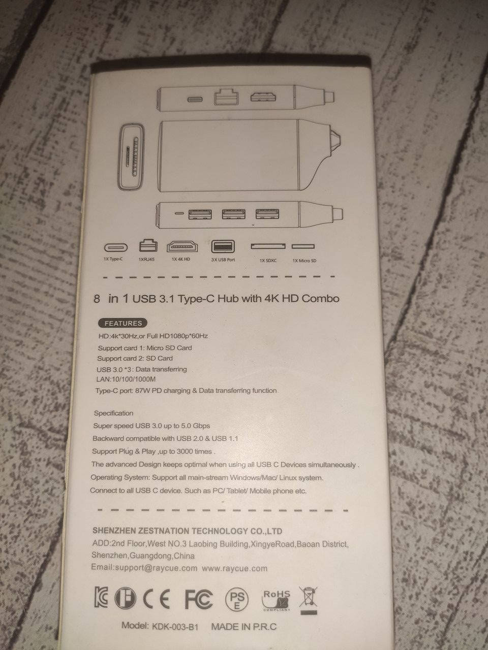 

Концентратор 8 в 1 USB 3.1 Type-C з комбінацією 4K HD