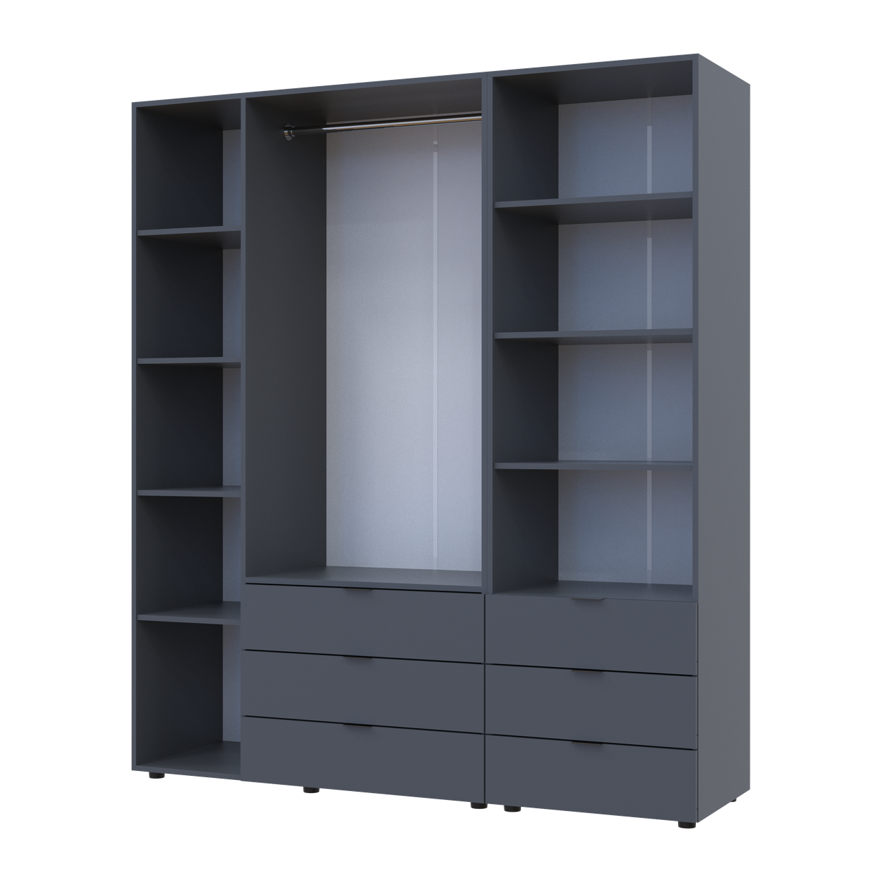 Шафа для одягу Doros Гелар Графіт 3ДСП з пеналом 176.2х49.5х203.4 (42005169) 4