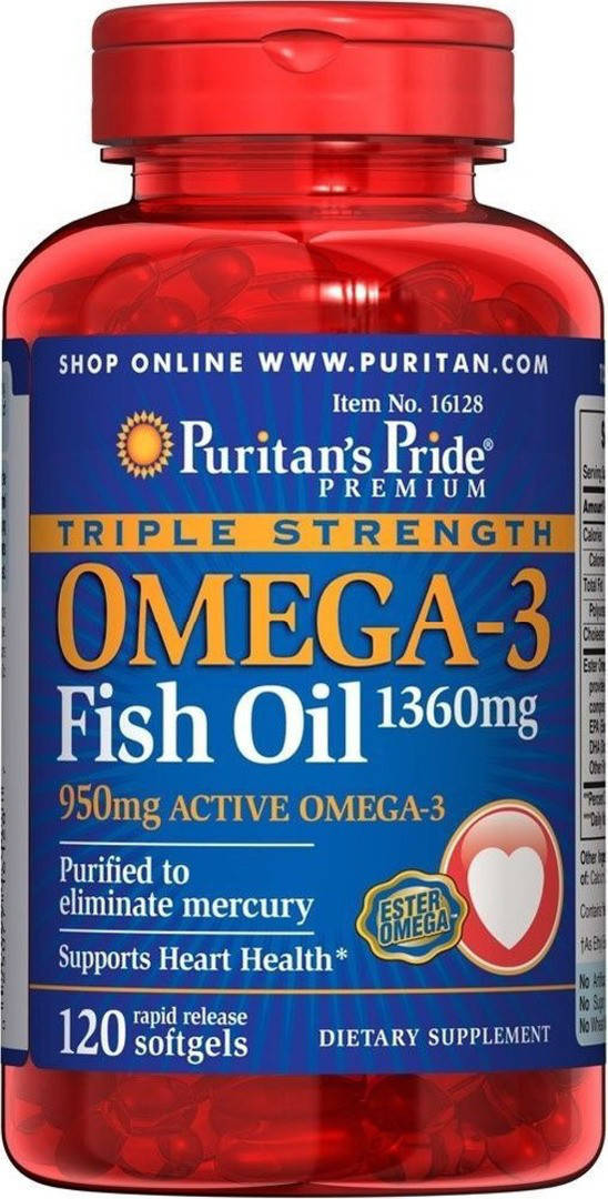 

Puritan's Pride Omega-3 Triple Strength 1360mg 120 softgels