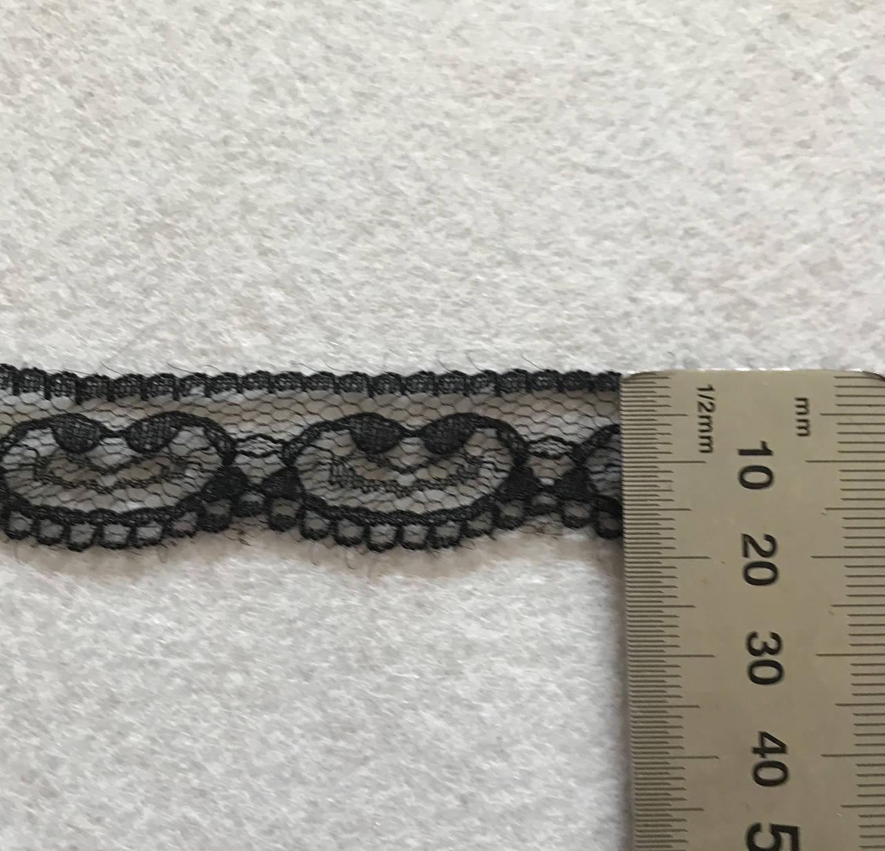

Кружево узкое черное 2см гипюр, Черный
