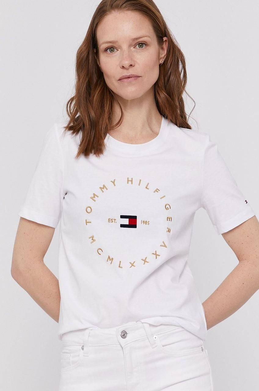 

Футболка женская Tommy Hilfiger, белая томми хилфигер XL