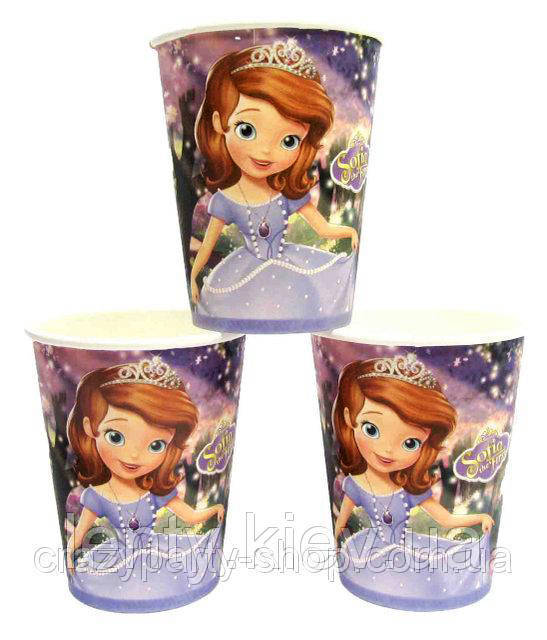 

Стаканчики 10шт. в стиле Принцесса София (набор), бумажные одноразовые 250мл. на детский День рождения - №2,