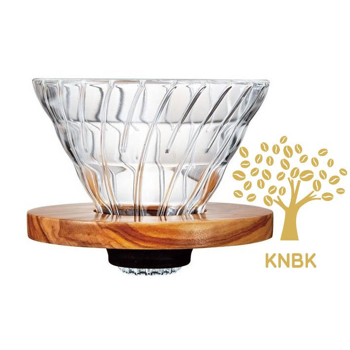 

Стеклянный Пуровер HARIO V60 02 (400мл.) Оливковое дерево. VDG-02-OV, Черный