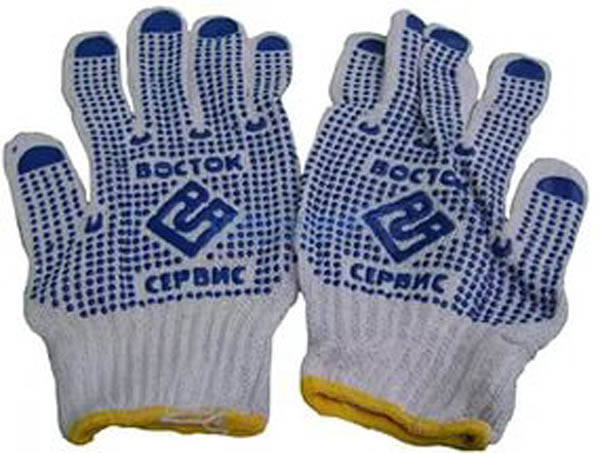 

Перчатки вязаные Восток,с ПВХ-точкой 10кл.(12пар/уп)