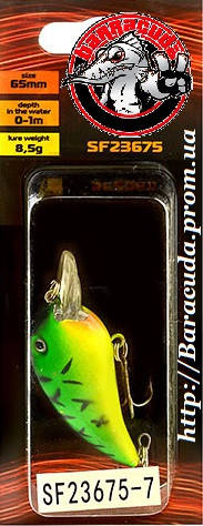 

Воблер Фэт Sams Fish SF 23675-9 плавающий 65 мм, Зелёный