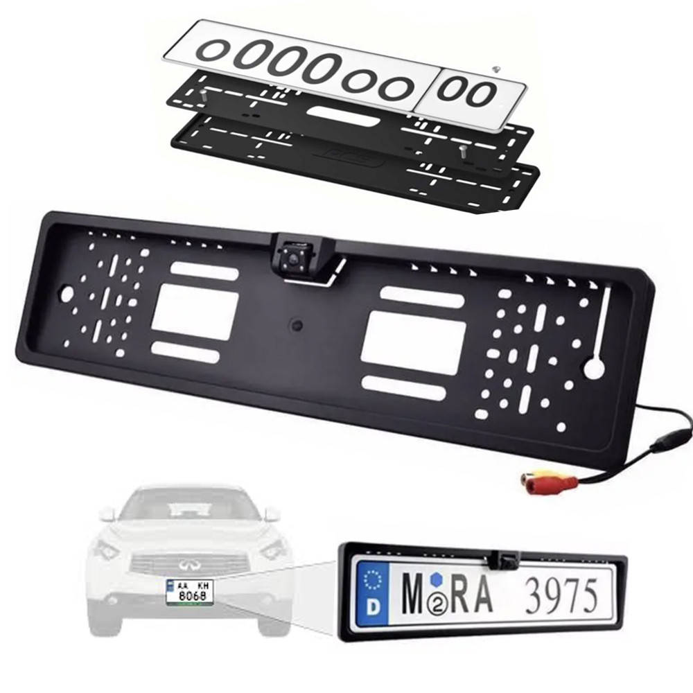 

Рамка для номера с камерой CAR CAM JX 9488A / Камера заднего вида в рамке номера, Черный