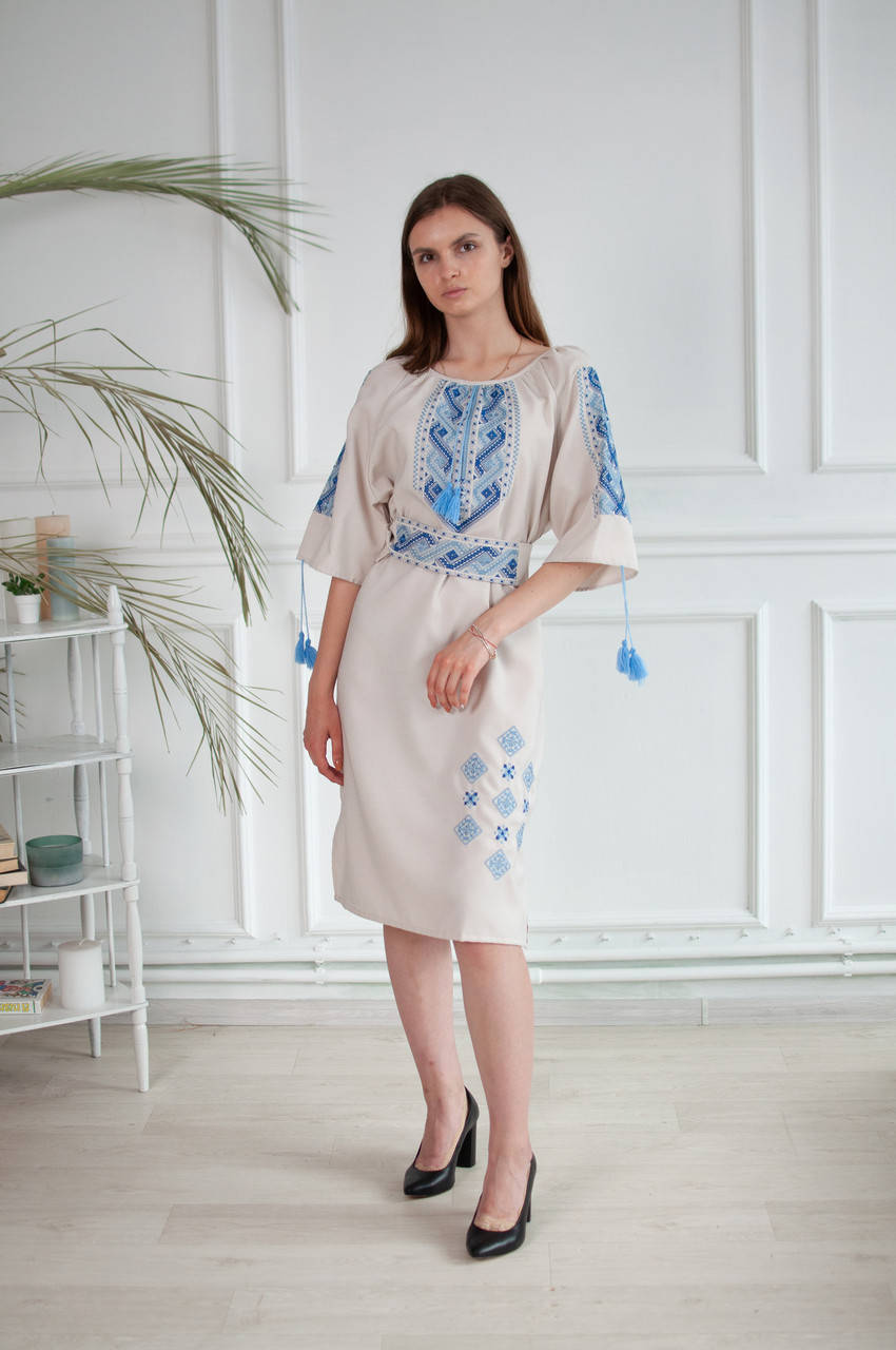 

Плаття вишиванка, вишита жіноча сукня "Роксолана", Кофе с молоком