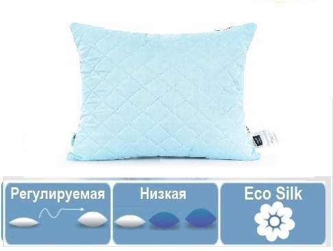 

Подушка детская EcoSilk 40х60 Valentino антиаллергенная №118 МЯГКАЯ, Голубой