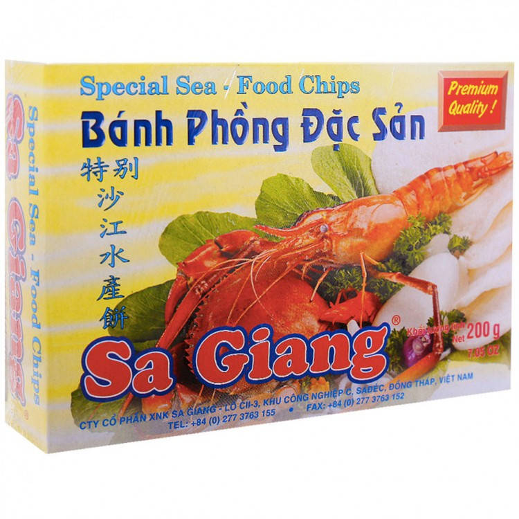 

Рисові чіпси Sa Giang зі смаком морепродуктів 200г