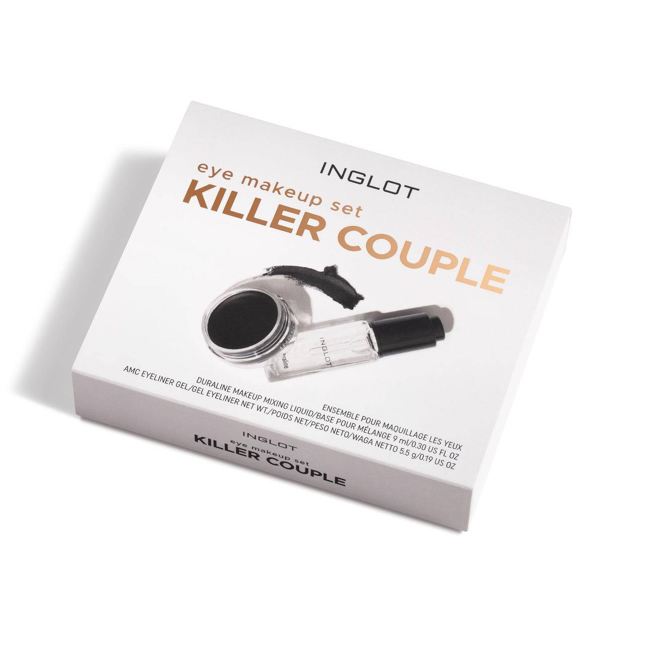 

Набор для макияжа глаз Inglot Killer Couple дюраланй+подводка гелевая черная, Черный