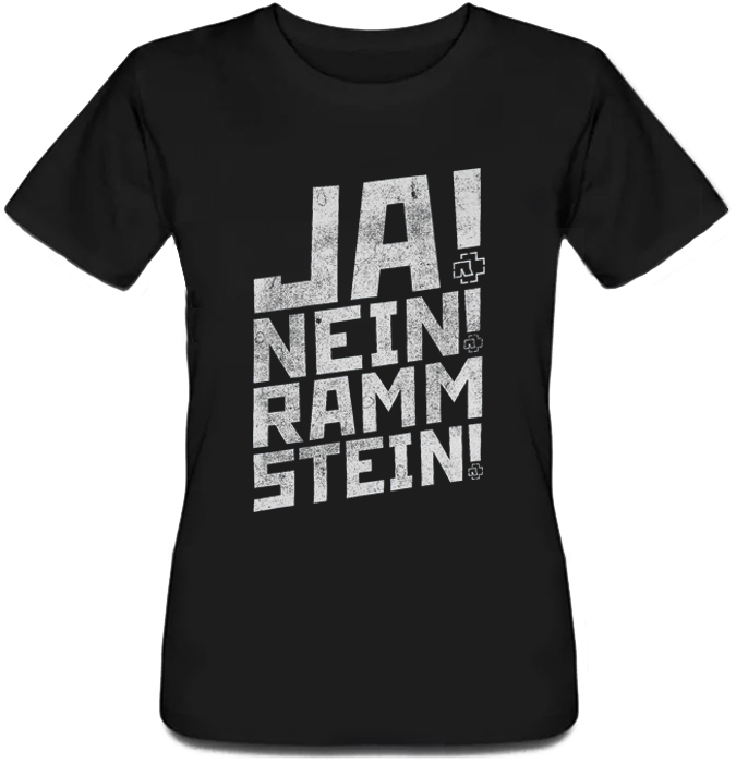 

Женская футболка Rammstein - Ja! Nein! Rammstein! (чёрная) XL, Черный