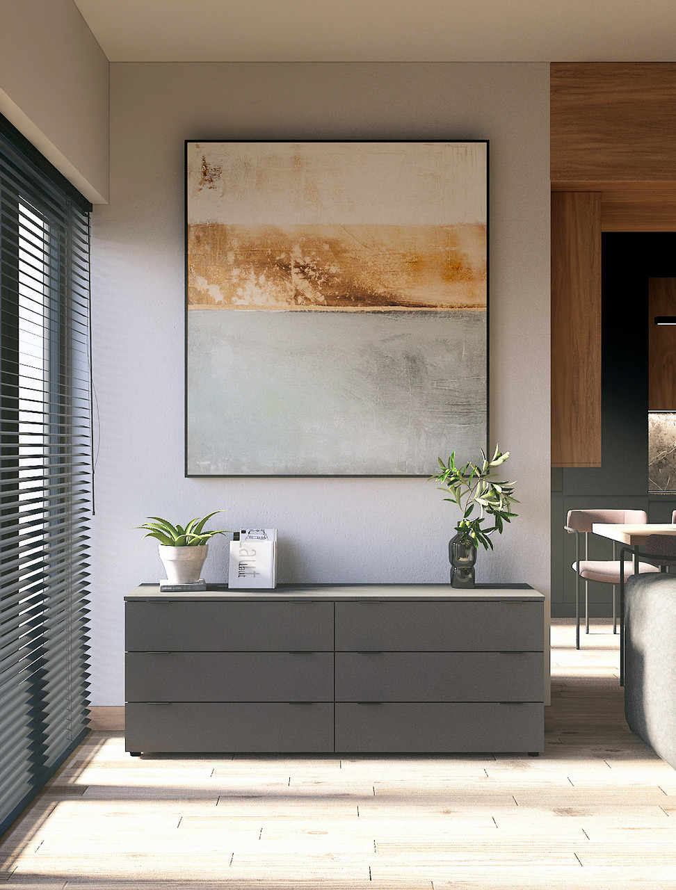 Комод Doros Рон 9 Графіт 6 Шухлядок 160х38х62 (41516176) 2