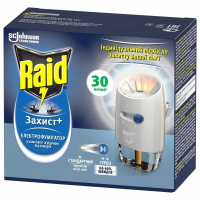 

Фумигатор Raid Защита плюс 30 ночей (5000204141146)