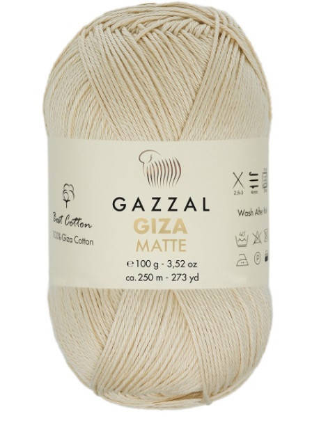 

Gazzal Giza Matte (Газзал Гиза Матте) № 5589 молочный (Пряжа хлопок, нитки для вязания)