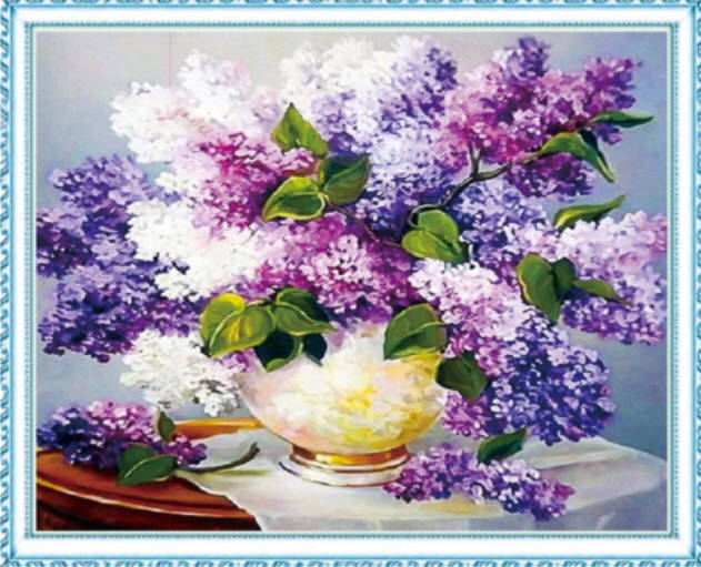

65*50см Пышная сирень, алмазная живопись, полная выкладка