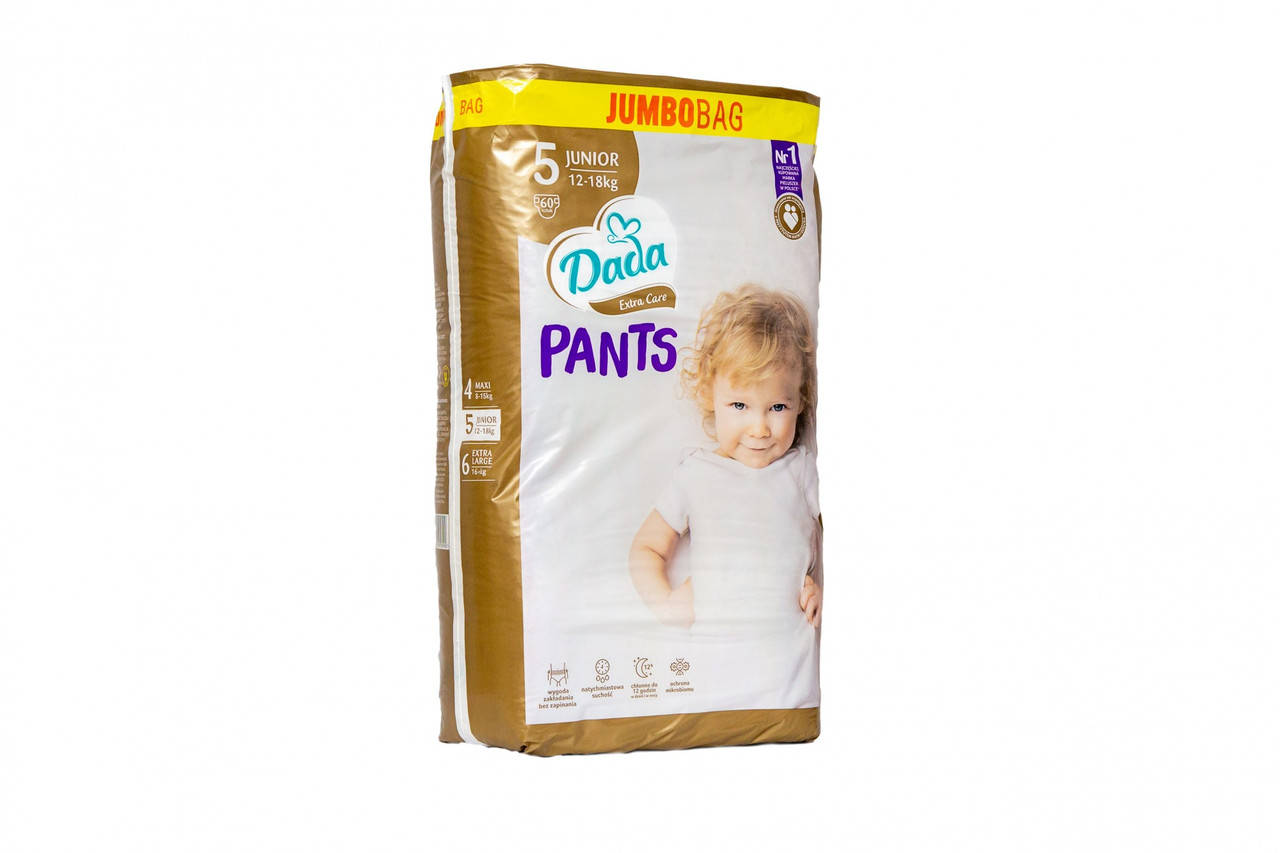 

Підгузки-трусики Dada Extra Care Розмір 5 Junior, 12-18 кг, 60 шт