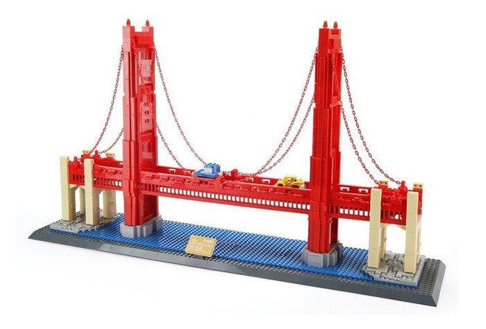 

Конструктор Мост Золотые Ворота Wange 3D Архитектура 6210 Golden Gate 3Д 1977 деталей, Красный