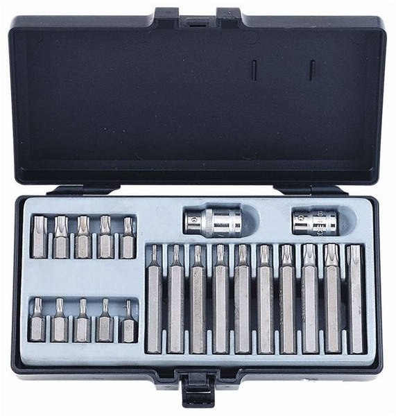 

Набор бит FORCE 4222 3/8" и 1/2" Torx с отверстием 22 пр. (Т10Н-Т55Н)