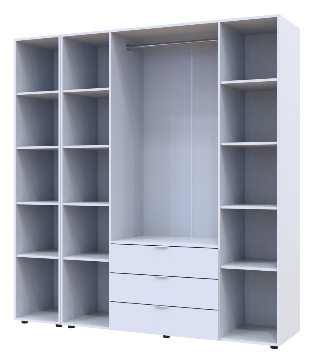 Шафа для одягу Doros Гелар Білий 4ДСП/Дзеркало 194х49.5х203.4 (42002160) 7