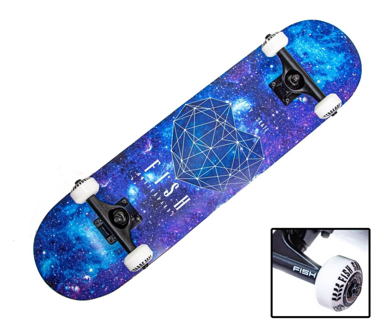 

СкейтБорд деревянный от Fish Skateboard "Heart Blue"