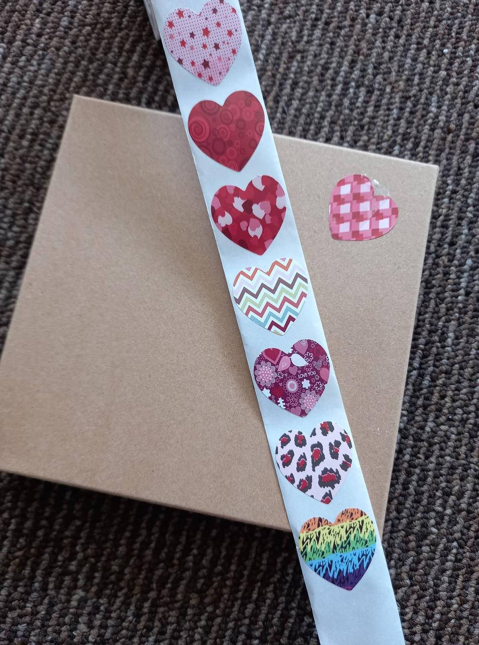 

Наклейка сердце ассорти, 25 мм, 10 шт