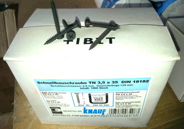 

Саморез для гипсокартона шуруп по металлу 3,5х35 мм. Knauf упаковка 1000 штук