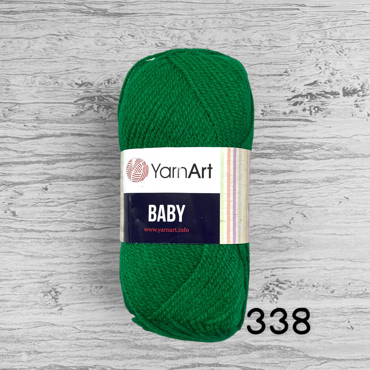 

Акрилова пряжа YarnArt Baby / ЯрнАрт бебі 338, зелений, Зелёный
