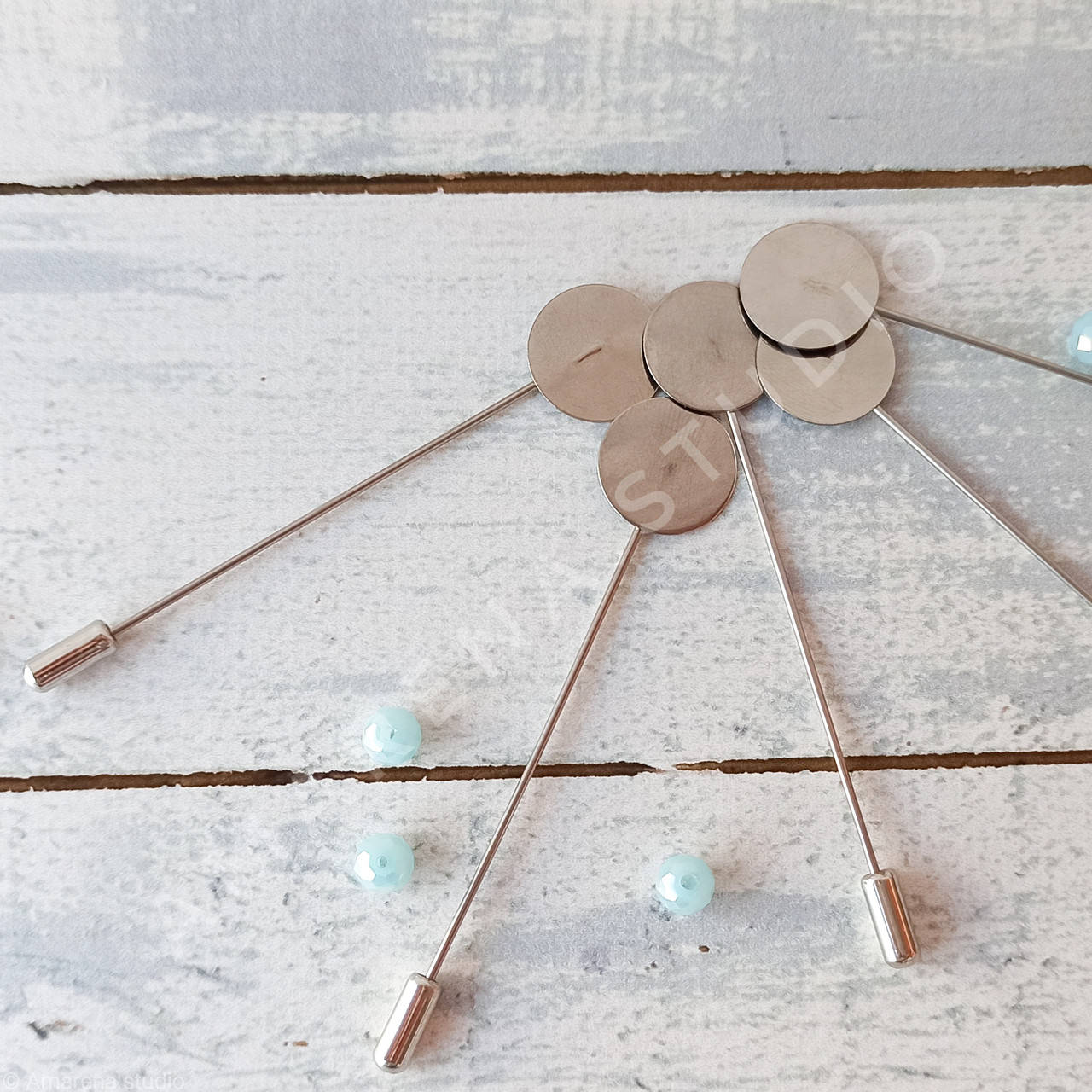 

Основа для броши на булавке, 77мм, сталь, Серебристый