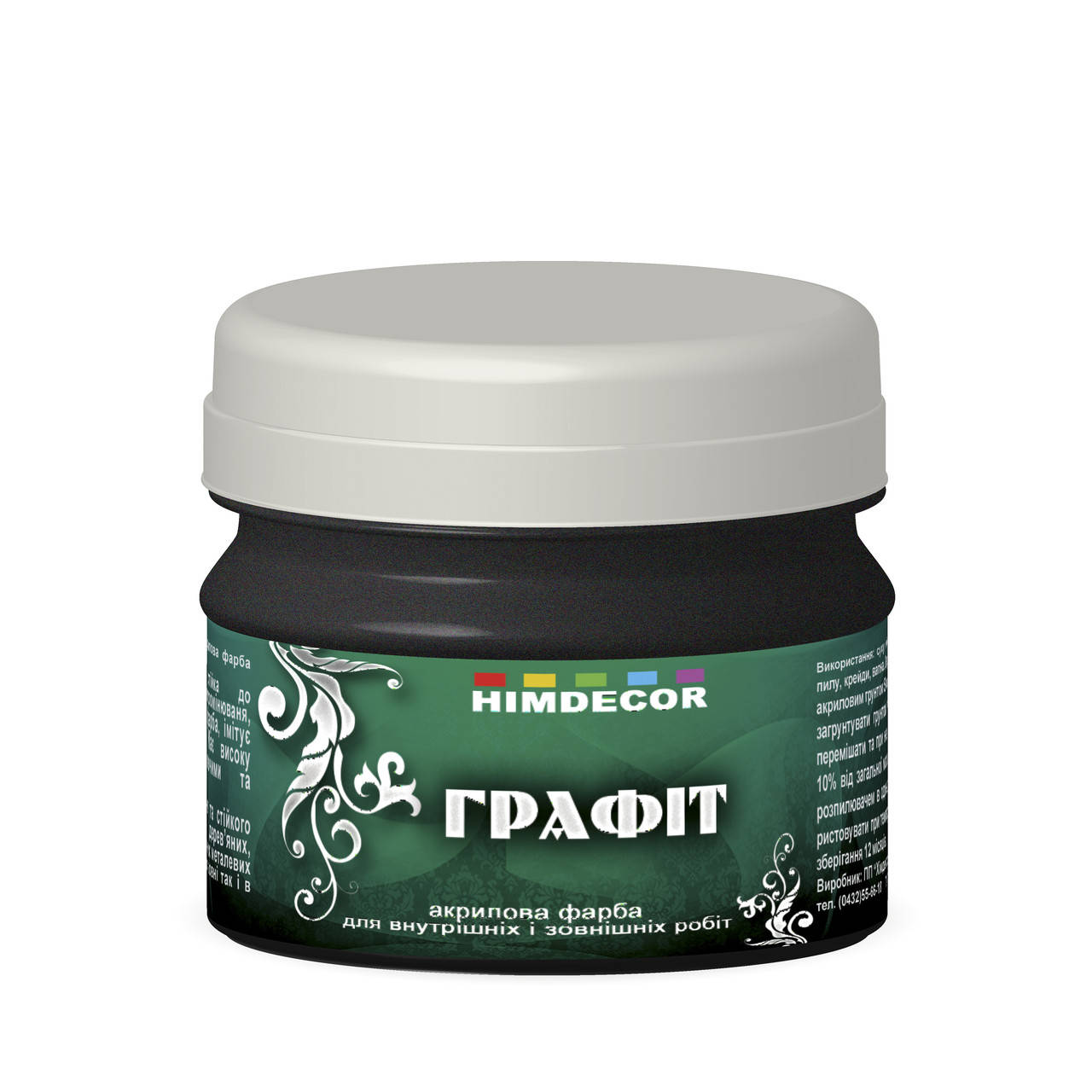 

Акрилова декоративна фарба Himdecor СК-29 "Графіт" 0.1 кг, Черный